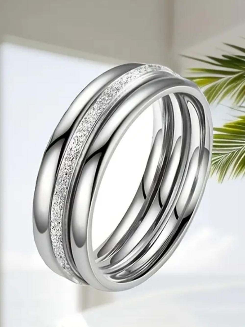 18 KT Gold Over Titanium Stackable Rings - Picture 3 of 3